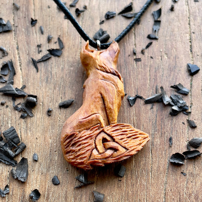Celtic Fox with Triquetra Pendant