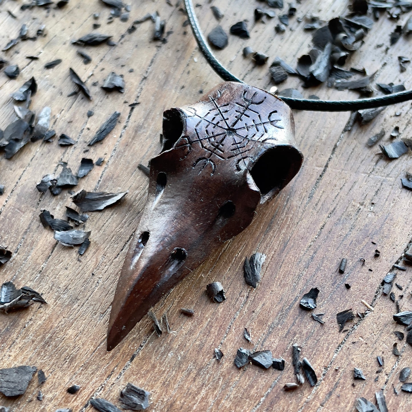 Raven Skull “Helm of Awe” Pendant