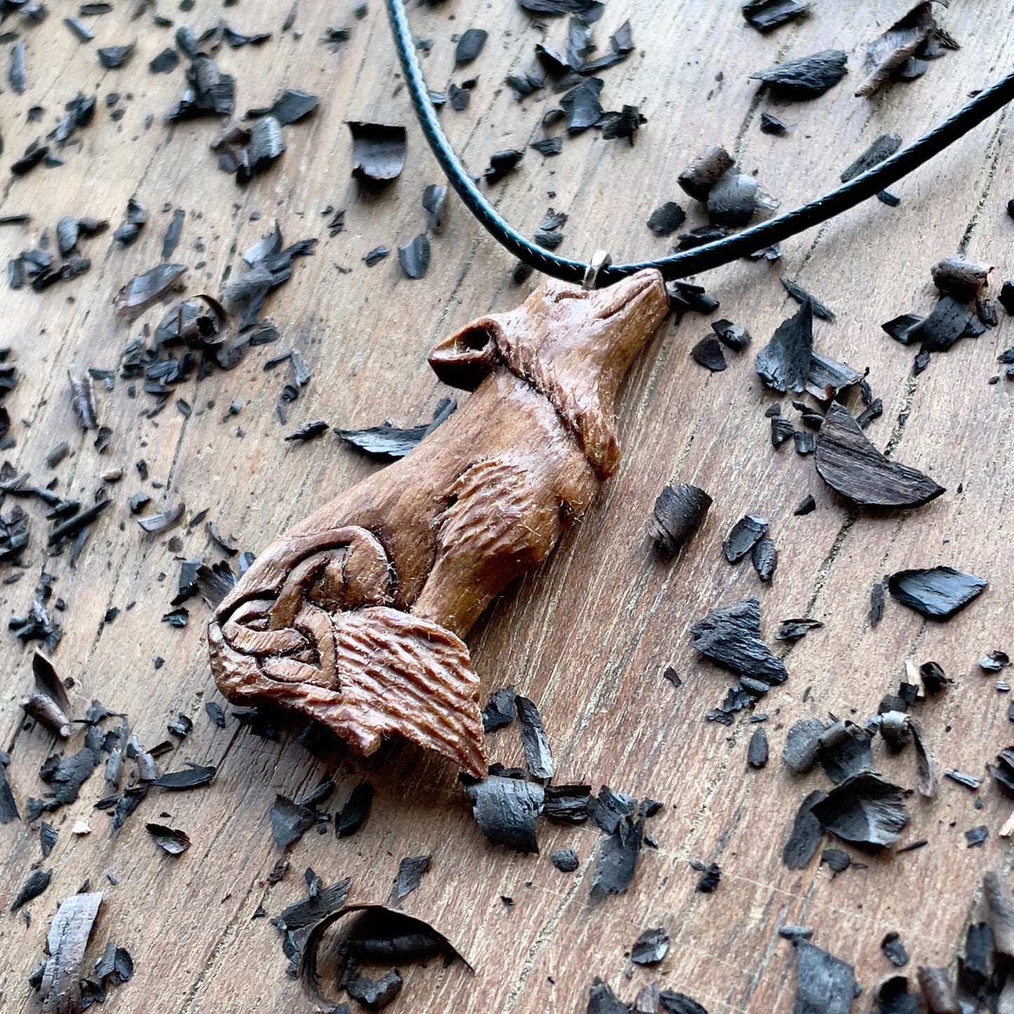 Wolf Pendant with Triquetra
