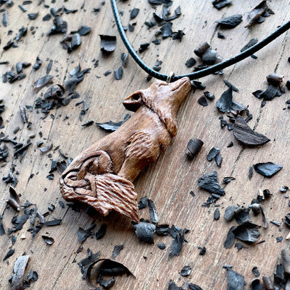 Wolf Pendant with Triquetra