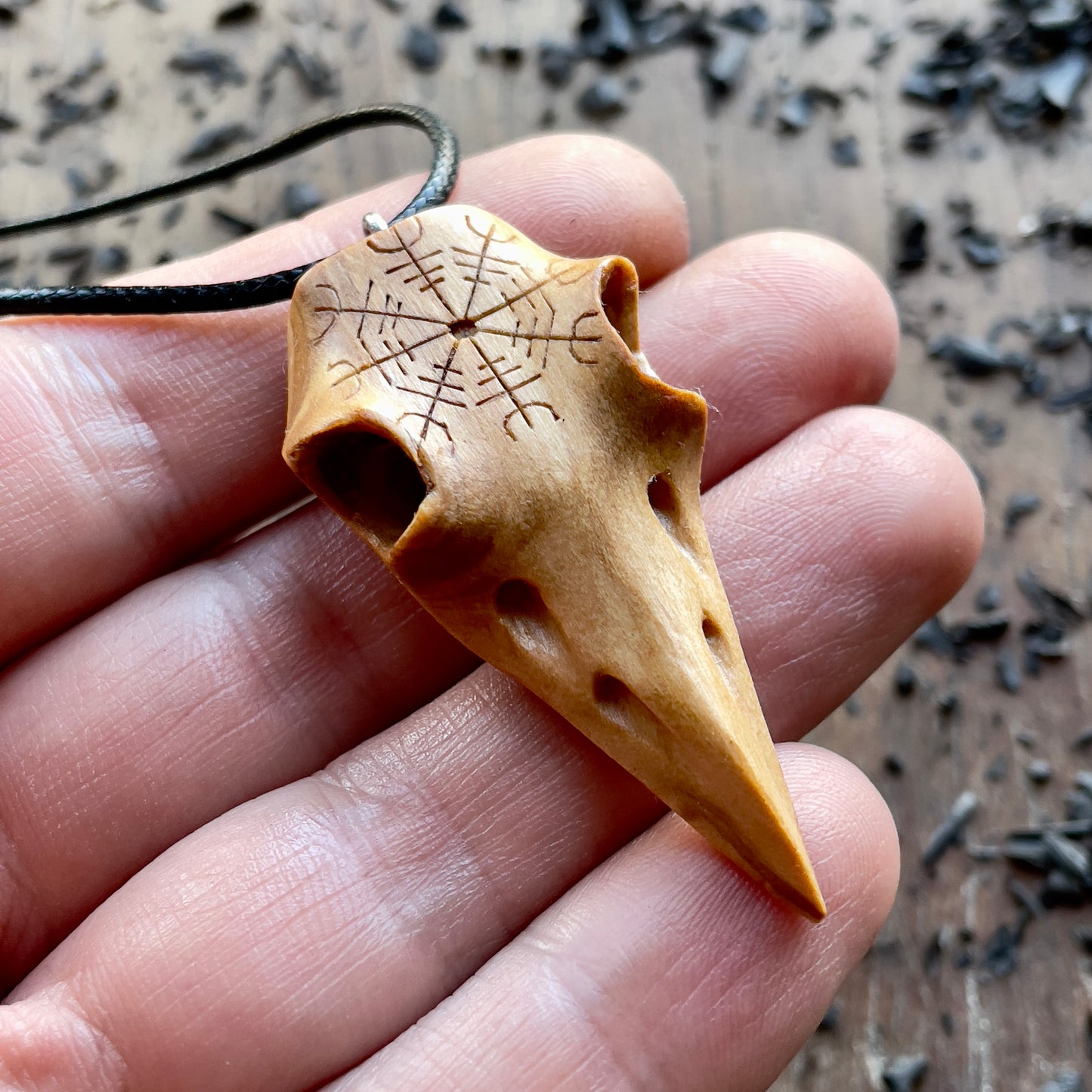 Raven Skull “Helm of Awe” Pendant