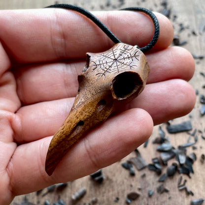Raven Skull “Helm of Awe” Pendant