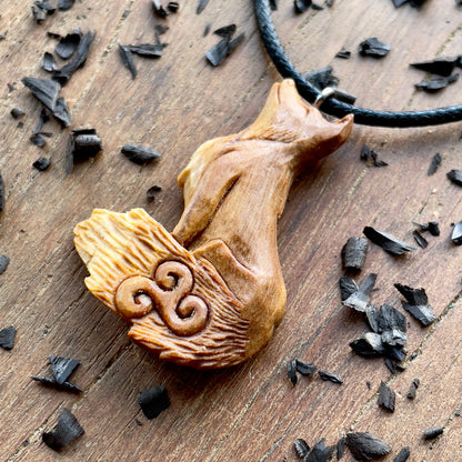 Celtic Fox with Triskelion Pendant