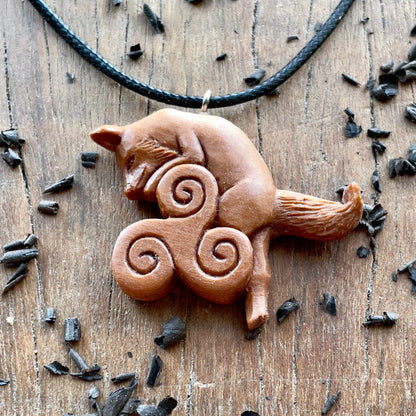 Celtic Fox Pendant – Triskelion Design
