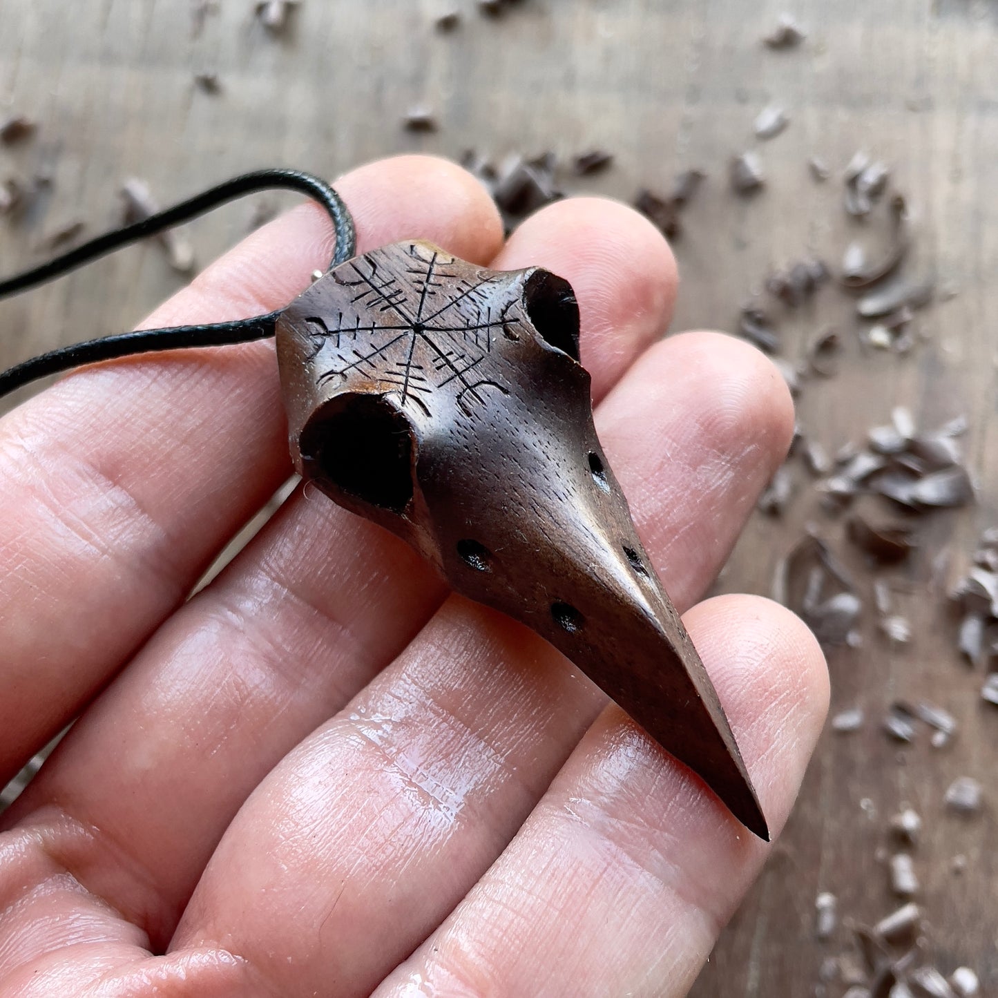 Raven Skull “Helm of Awe” Pendant