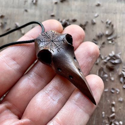 Raven Skull “Helm of Awe” Pendant
