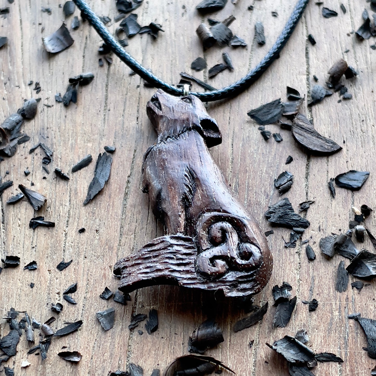 Wolf Pendant with Triskelion