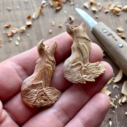 Celtic Fox with Triquetra Pendant