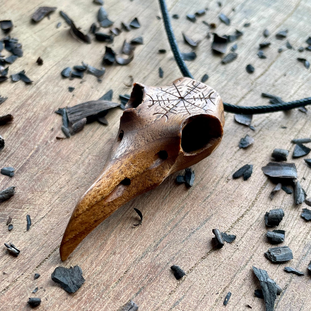 Raven Skull “Helm of Awe” Pendant