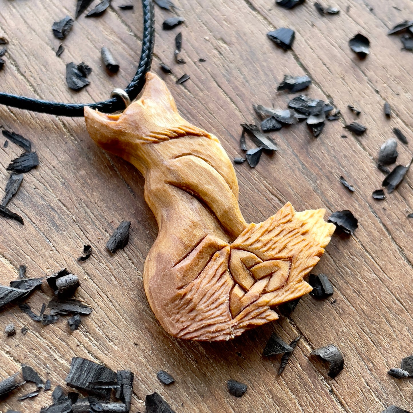 Celtic Fox with Triquetra Pendant