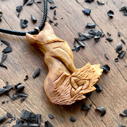Celtic Fox with Triquetra Pendant