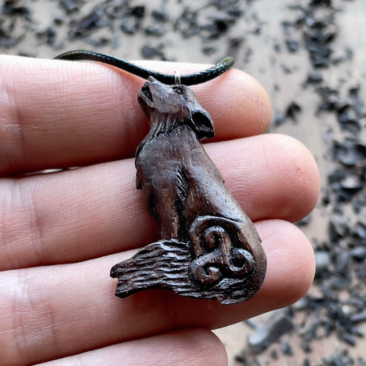 Wolf Pendant with Triskelion
