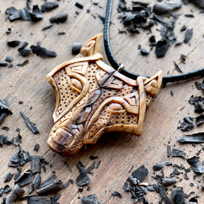Fenrir Wolf Head Pendant