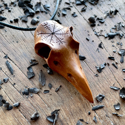 Raven Skull “Helm of Awe” Pendant