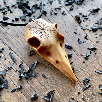 Raven Skull “Helm of Awe” Pendant