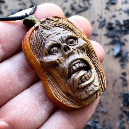 Halloween Pumpkin Pendant – Female Zombie Face