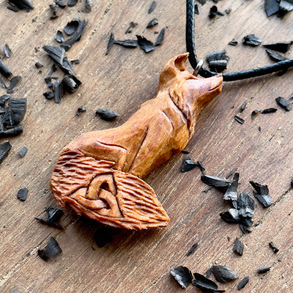 Celtic Fox with Triquetra Pendant