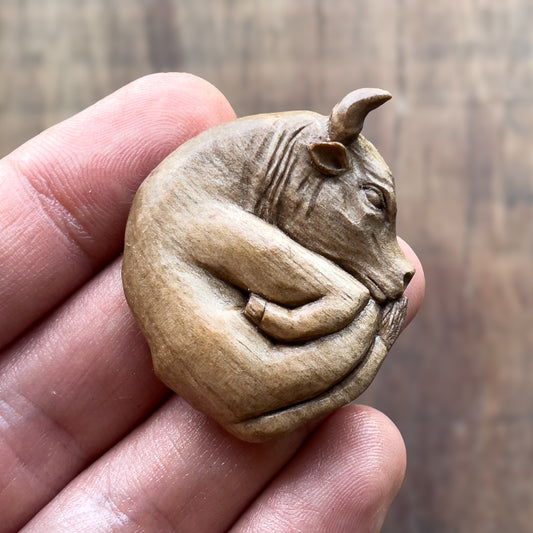 Curled Up Bull Pendant