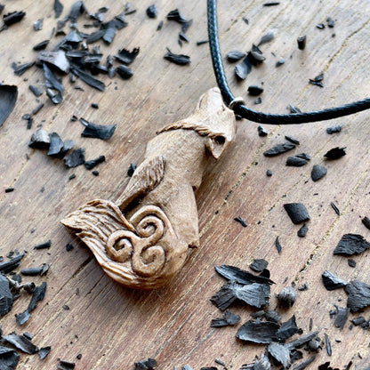 Wolf Pendant with Triskelion