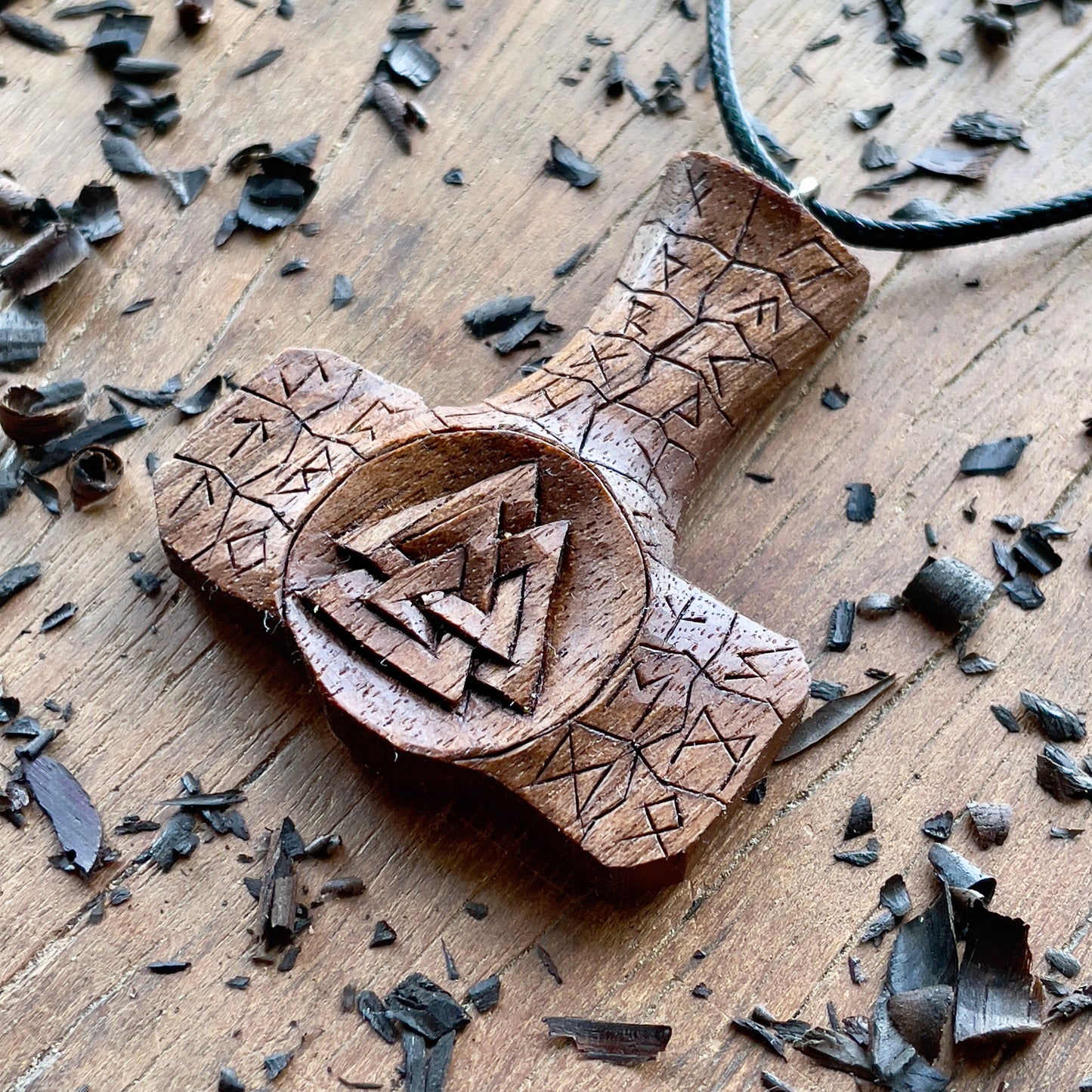 Mjölnir (Thor’s Hammer) Rune Pendant - Valknut or Triple Horn of Odin