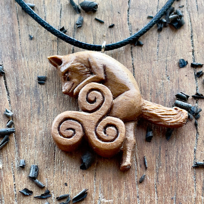 Celtic Fox Pendant – Triskelion Design