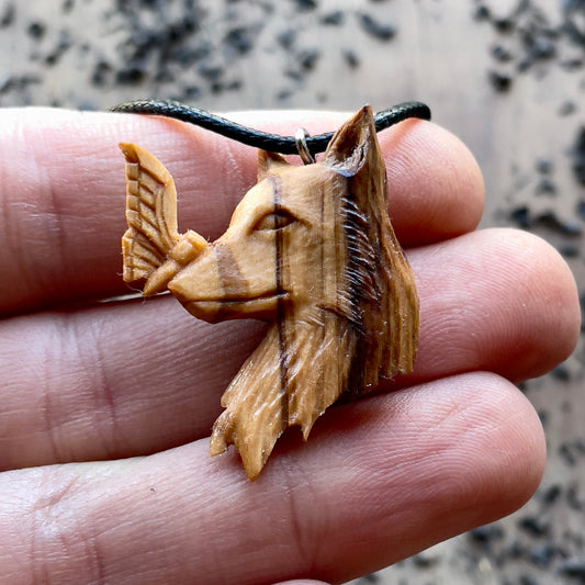 Wolf and Butterfly Pendant