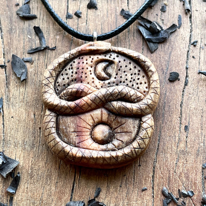 Auryn Uroboro Sun And Moon Pendant