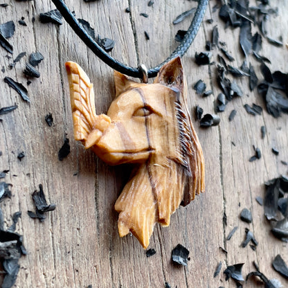 Wolf and Butterfly Pendant