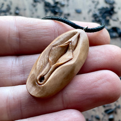 Vulva Pear Wood Pendant