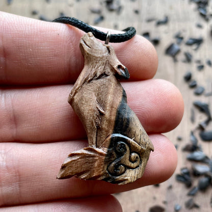 Wolf Pendant with Triskelion