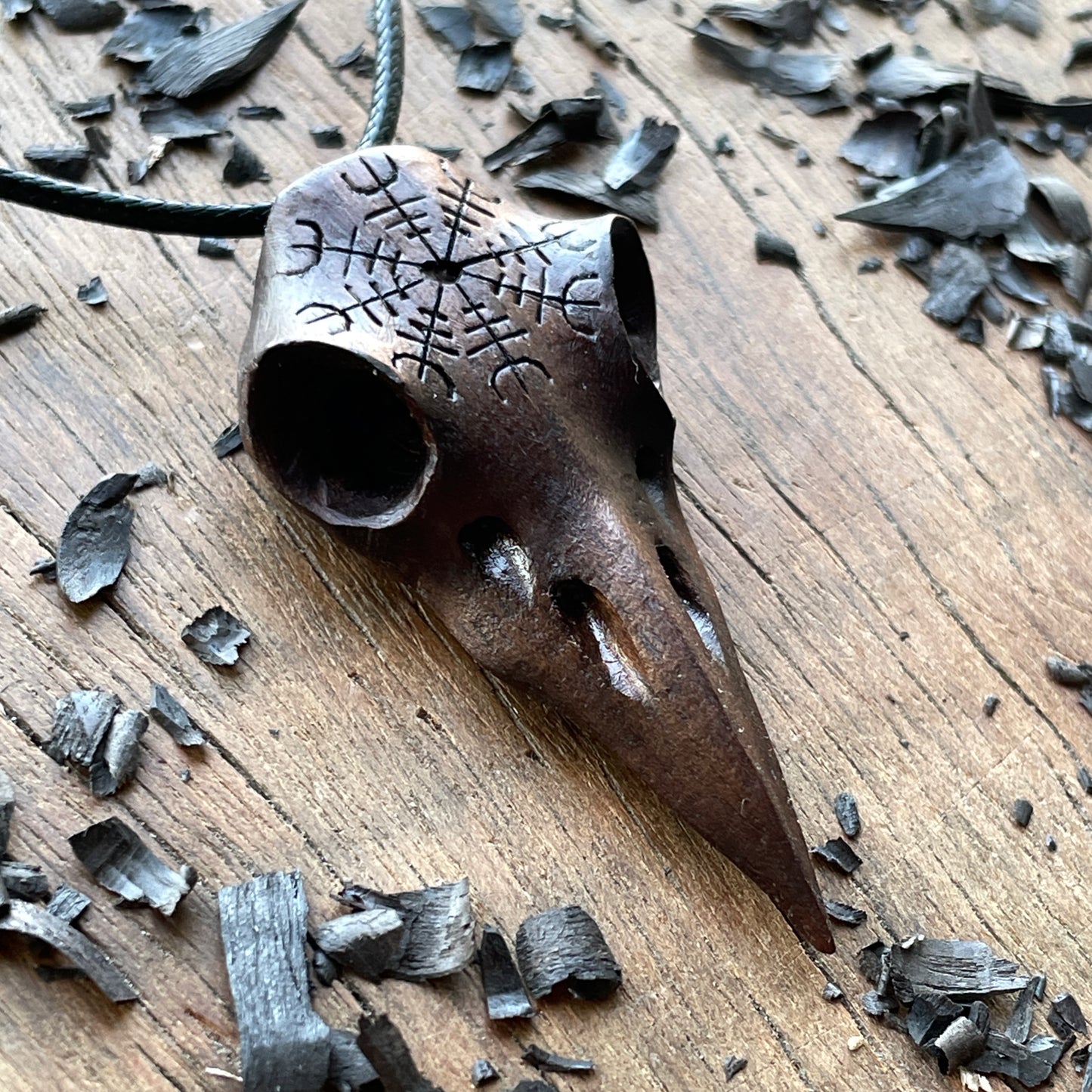 Raven Skull “Helm of Awe” Pendant