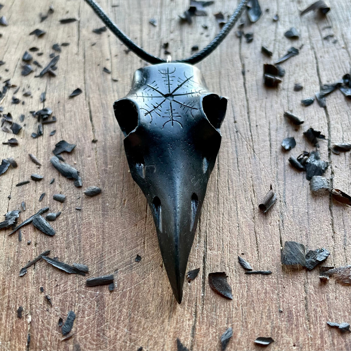 Raven Skull “Helm of Awe” Pendant