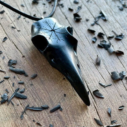 Raven Skull “Helm of Awe” Pendant
