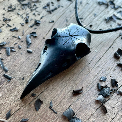 Raven Skull “Helm of Awe” Pendant