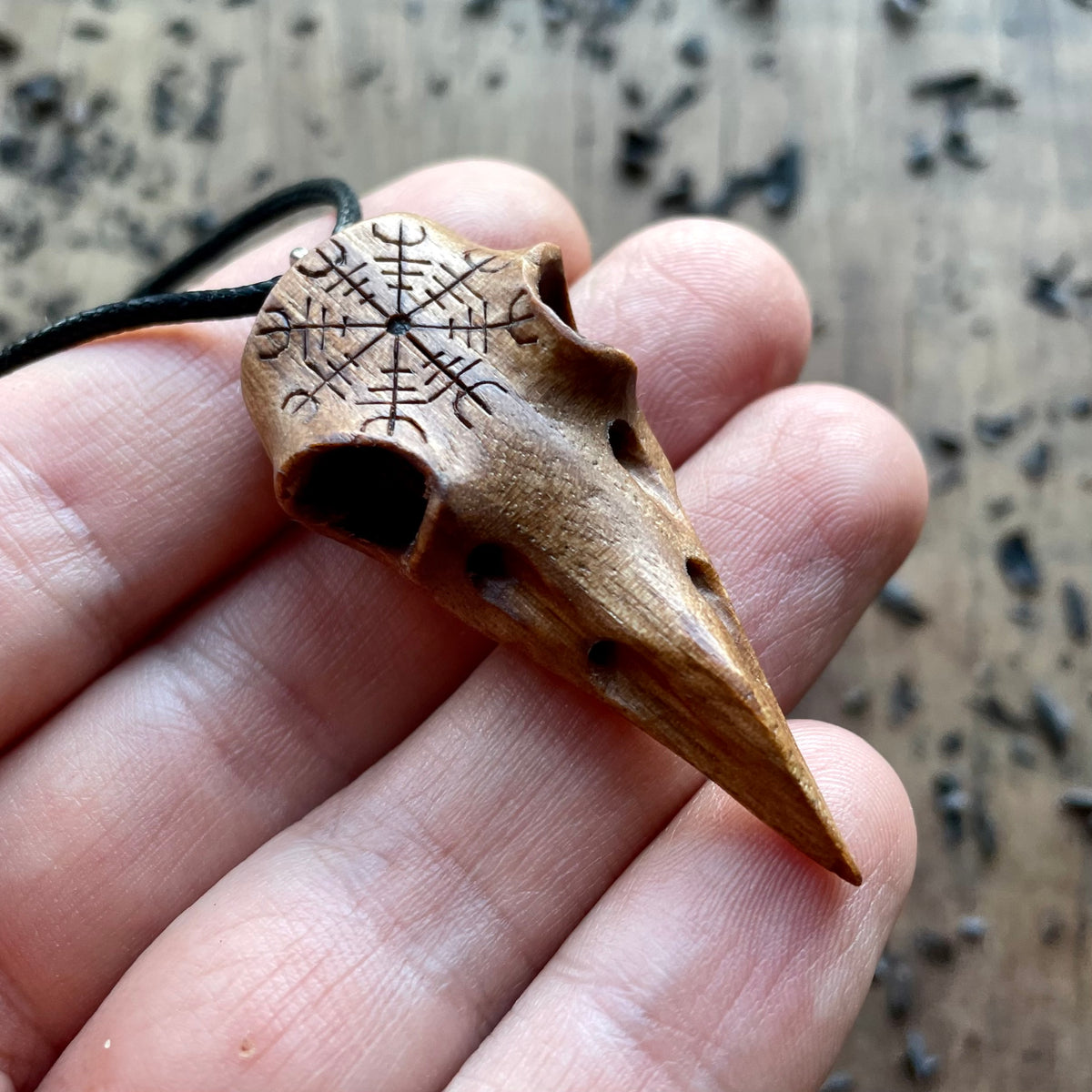 Raven Skull “Helm of Awe” Pendant