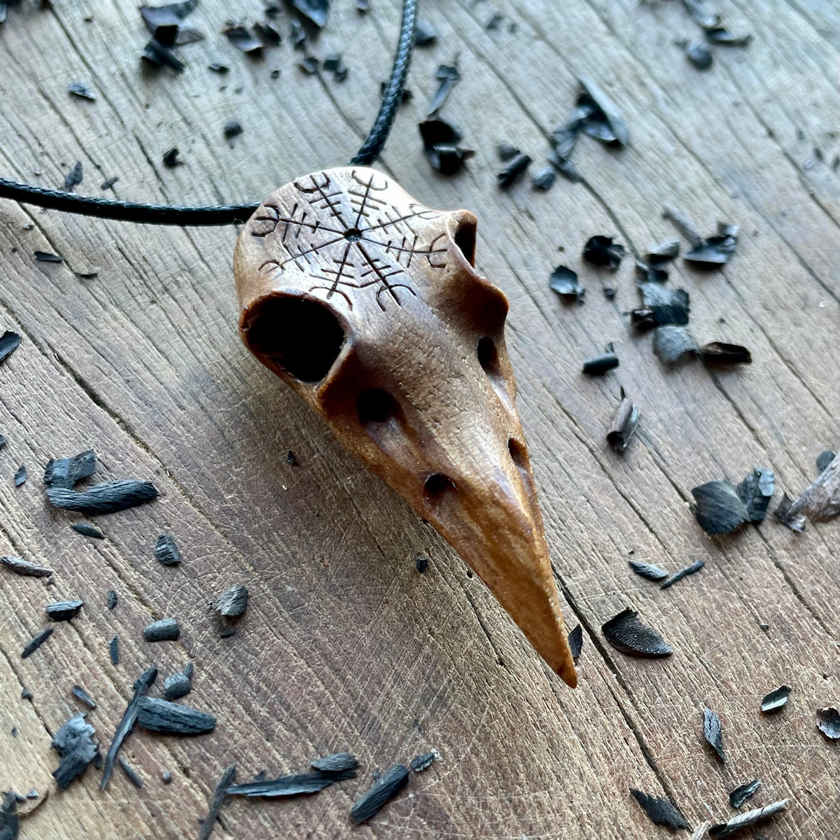 Raven Skull “Helm of Awe” Pendant