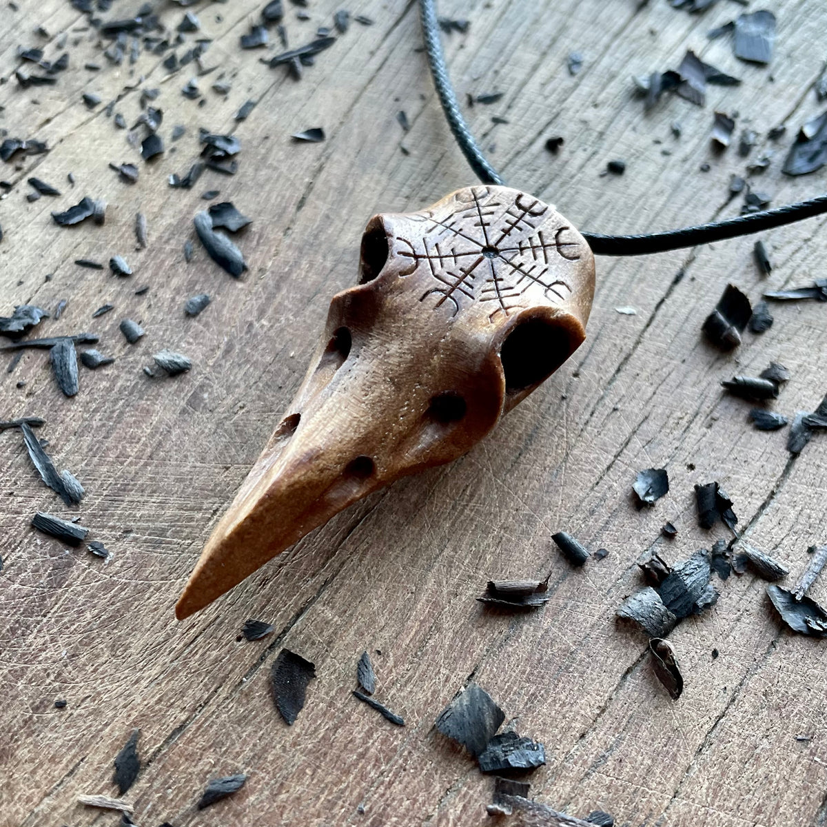 Raven Skull “Helm of Awe” Pendant