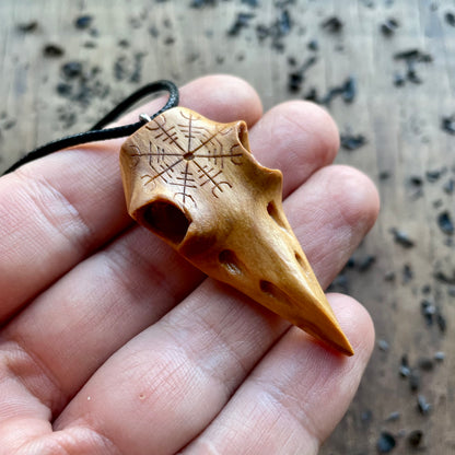Raven Skull “Helm of Awe” Pendant
