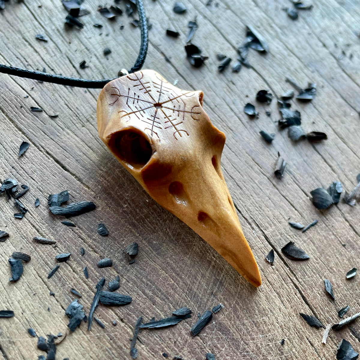 Raven Skull “Helm of Awe” Pendant