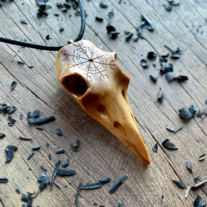 Raven Skull “Helm of Awe” Pendant