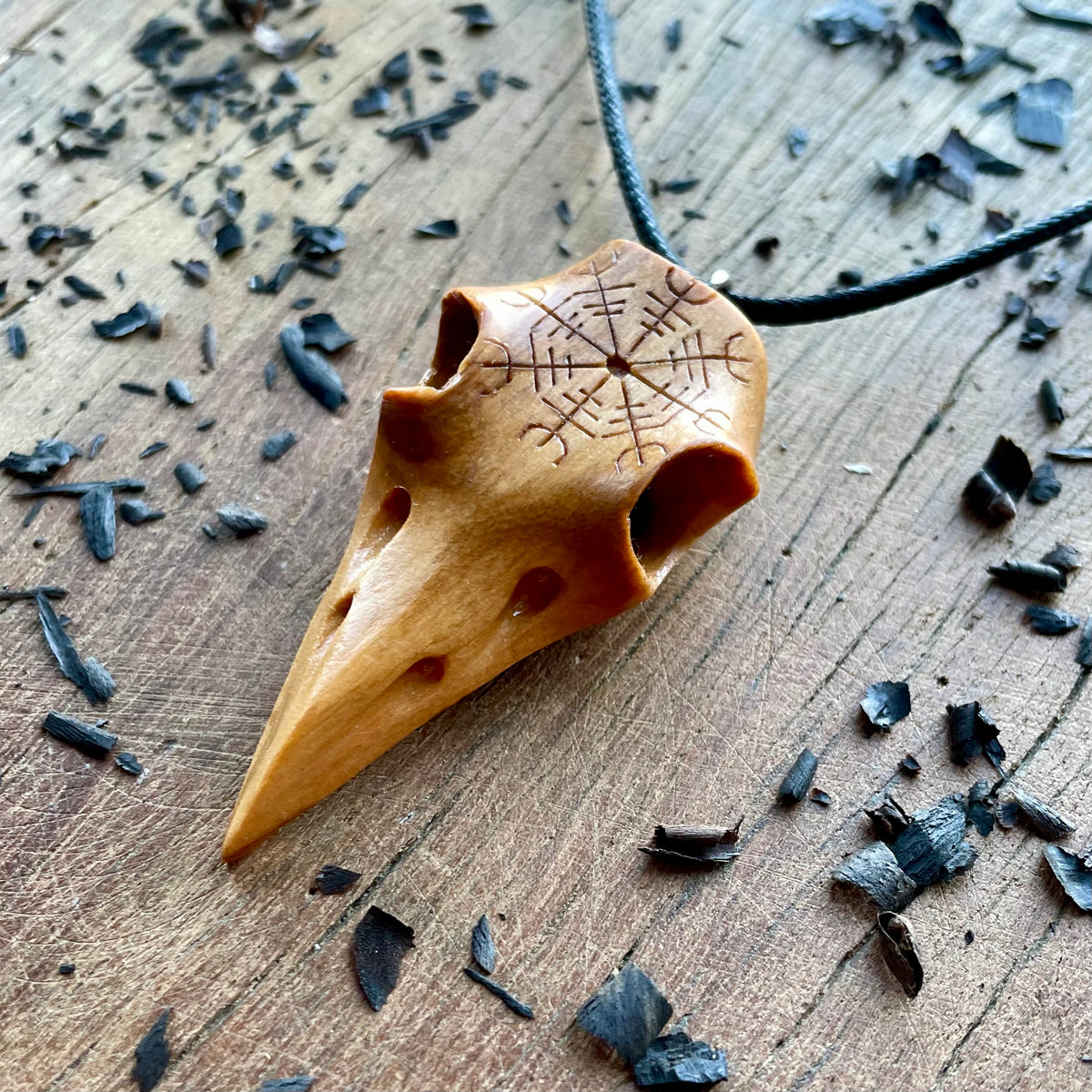 Raven Skull “Helm of Awe” Pendant