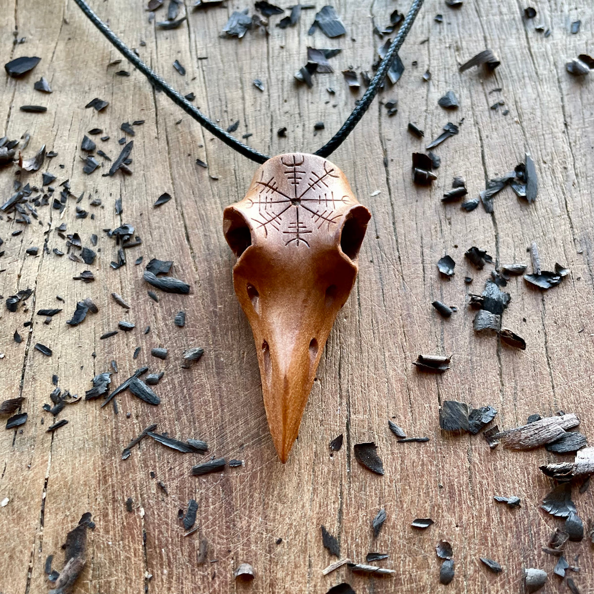 Raven Skull “Helm of Awe” Pendant