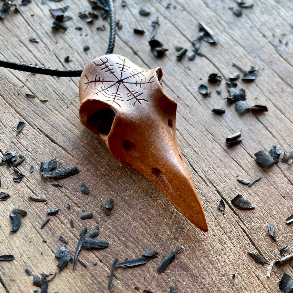 Raven Skull “Helm of Awe” Pendant
