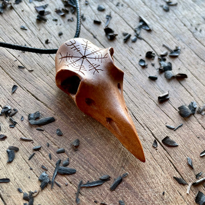 Raven Skull “Helm of Awe” Pendant