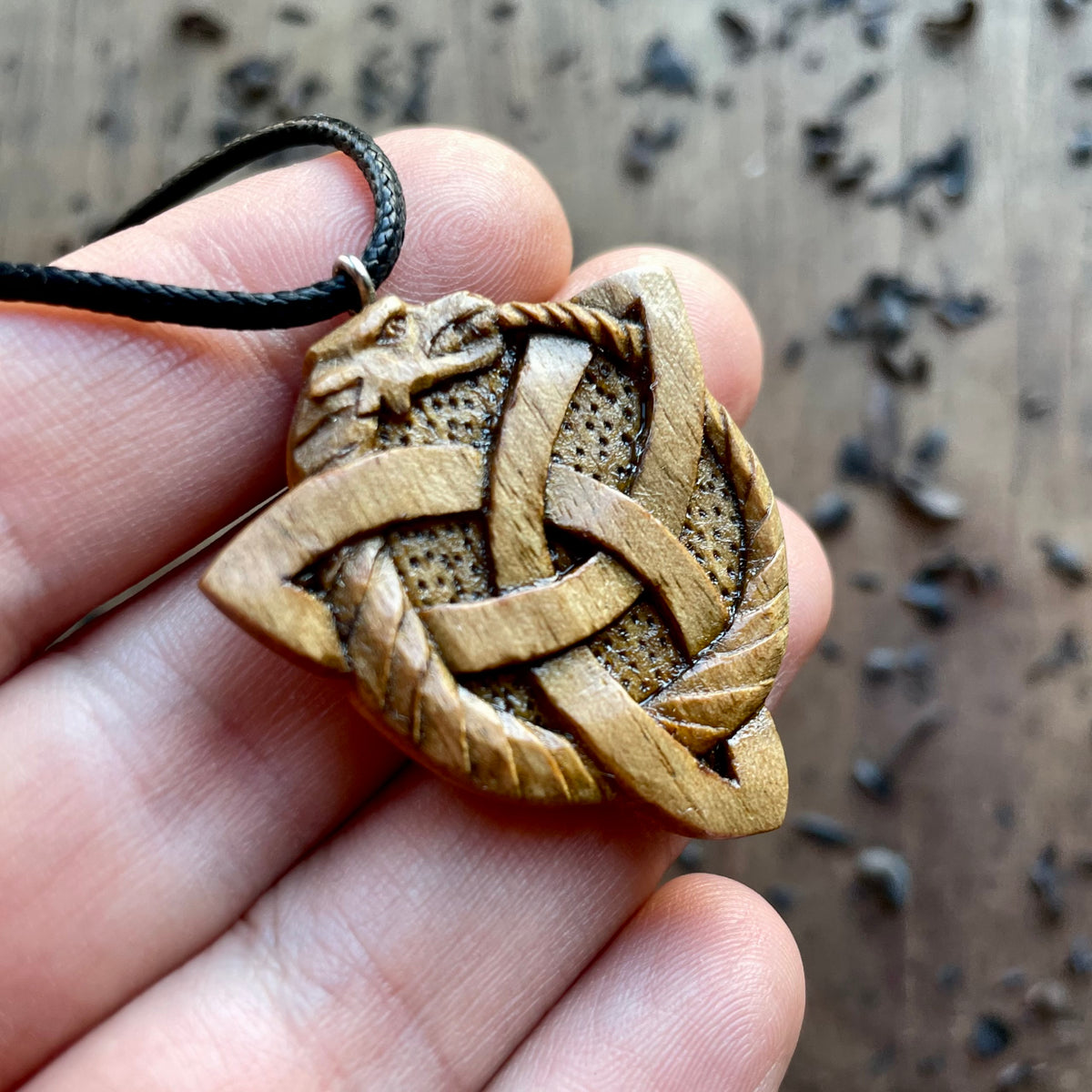 Dragon Ouroboros Pendant – Triquetra Shape