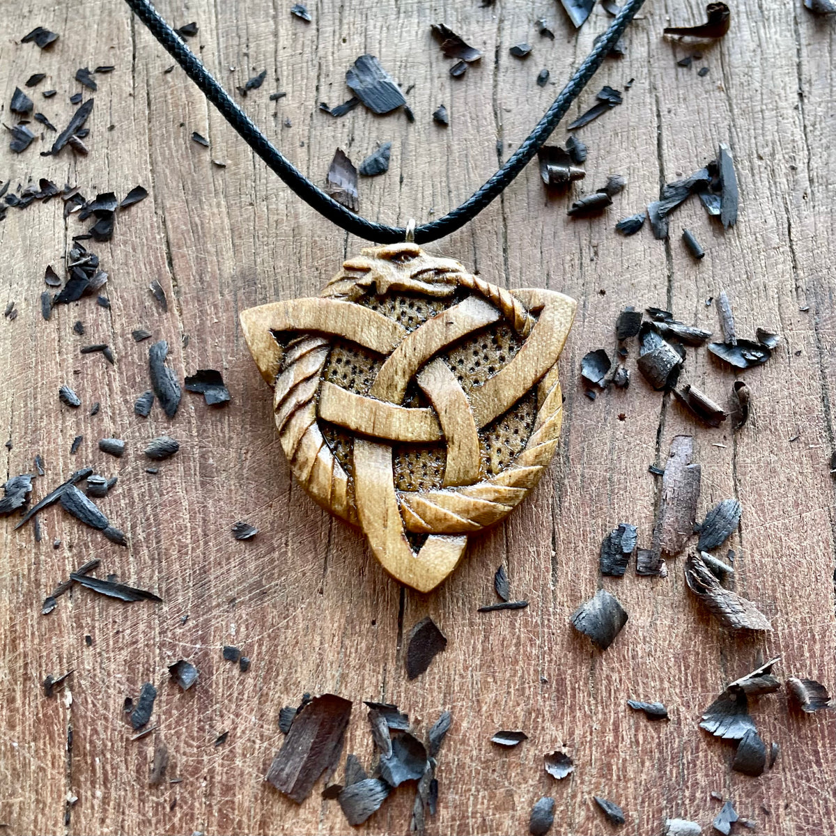Dragon Ouroboros Pendant – Triquetra Shape