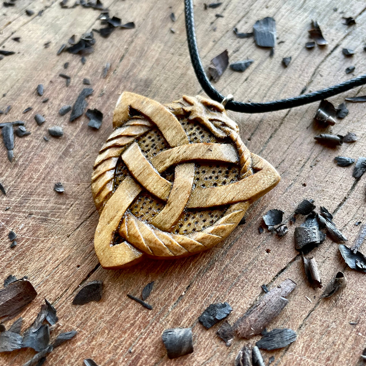 Dragon Ouroboros Pendant – Triquetra Shape