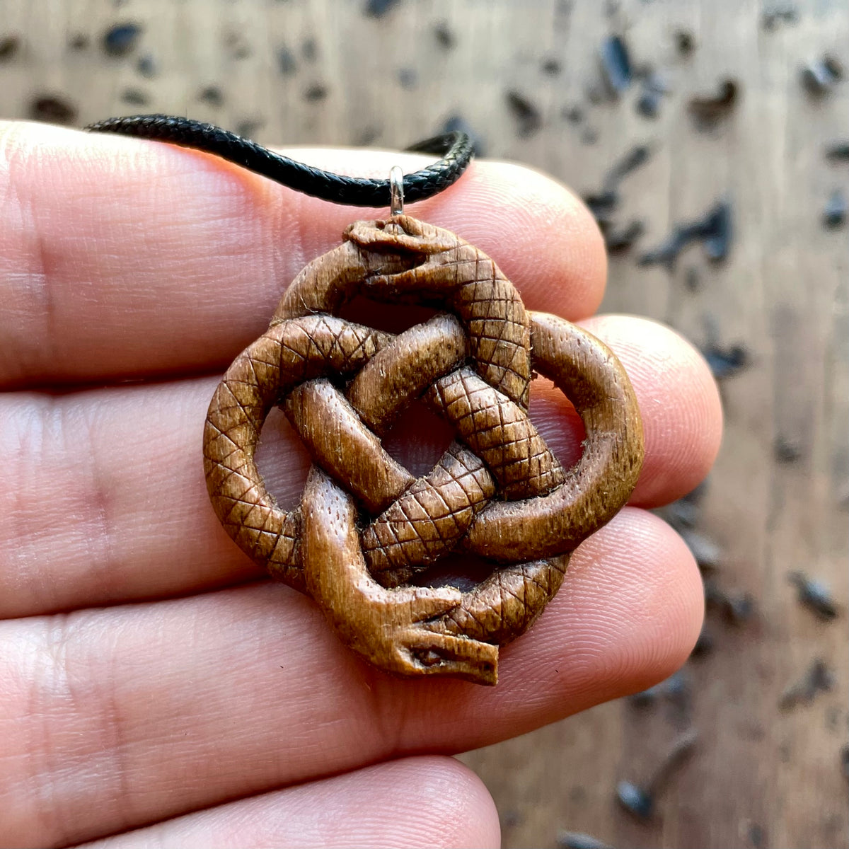 Double Ouroboros Pendant – Celtic Knot