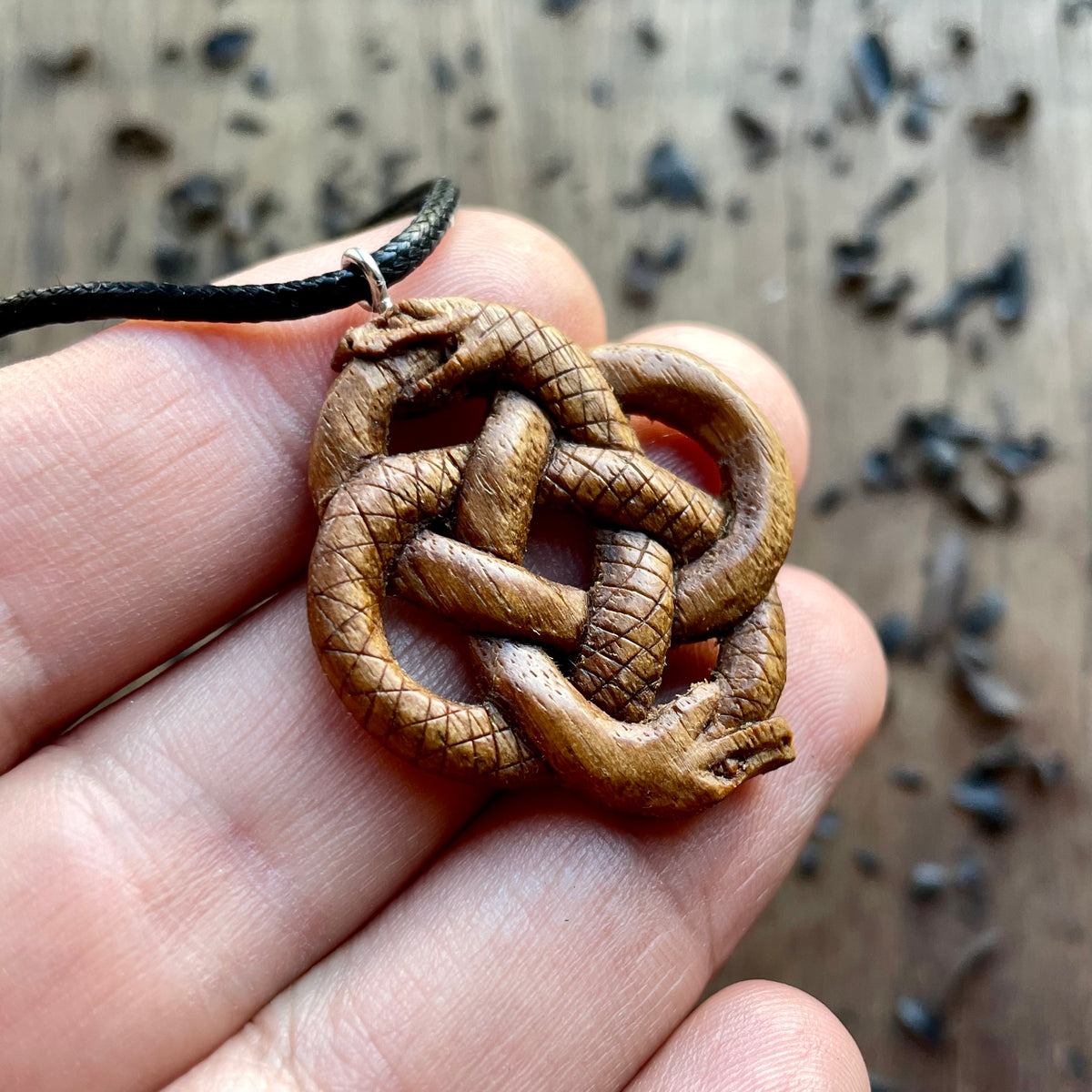Double Ouroboros Pendant – Celtic Knot