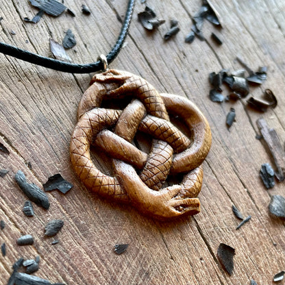 Double Ouroboros Pendant – Celtic Knot